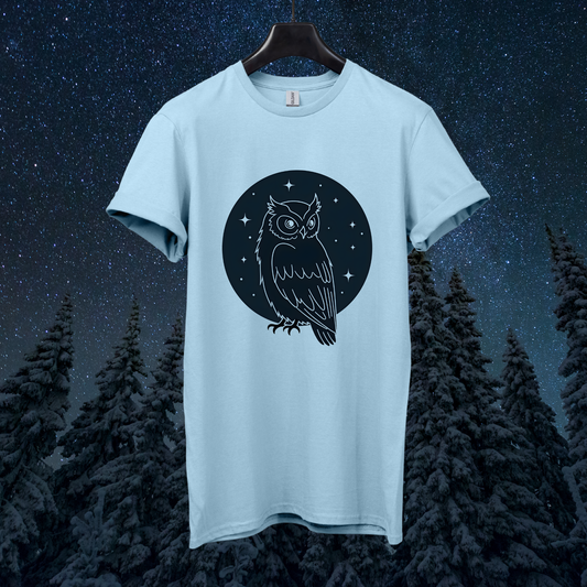 Starry Minimal Owl T-Shirt