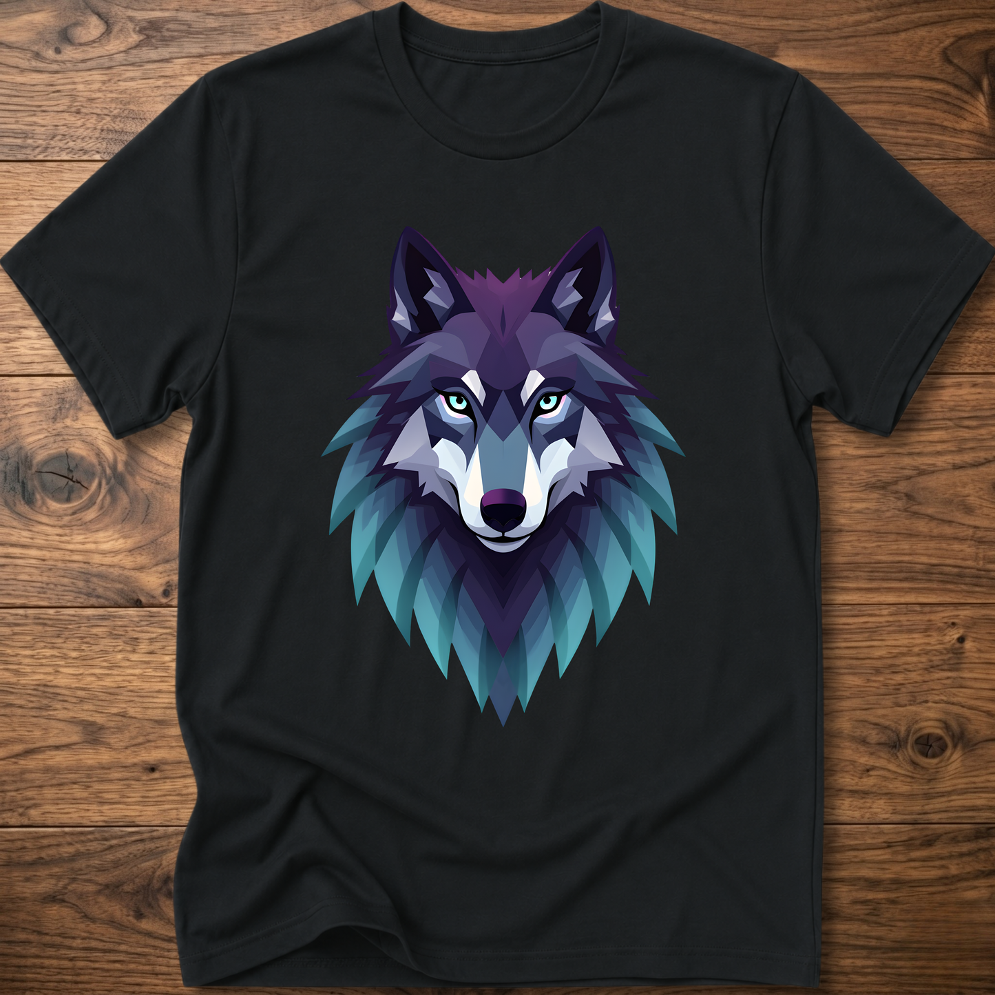 Wolf head graphic T-shirt, black