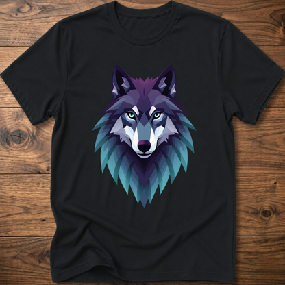 Wolf head graphic T-shirt, black