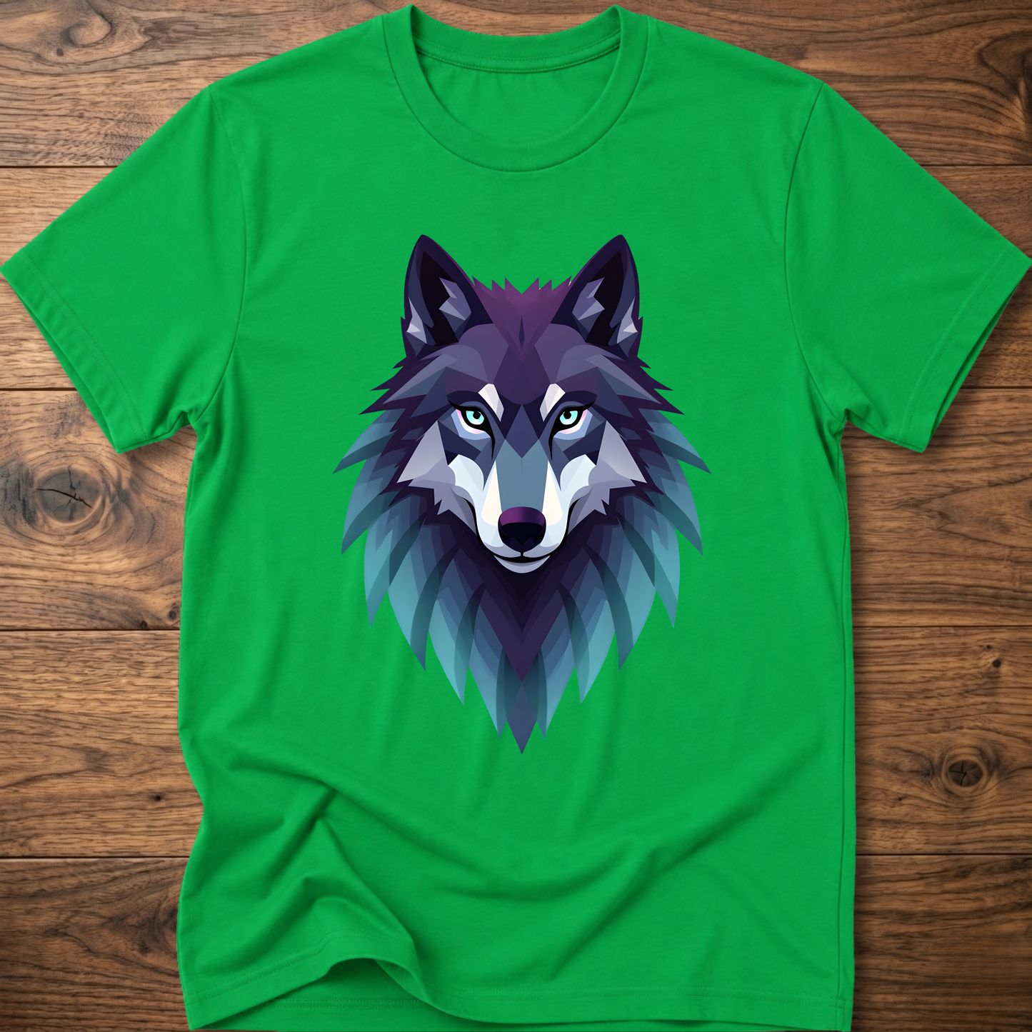 Wolf head graphic T-shirt, green