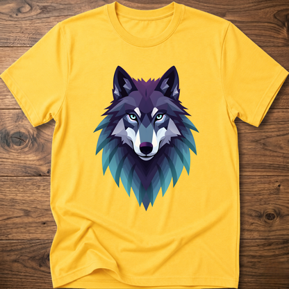 Wolf head graphic T-shirt, yellow