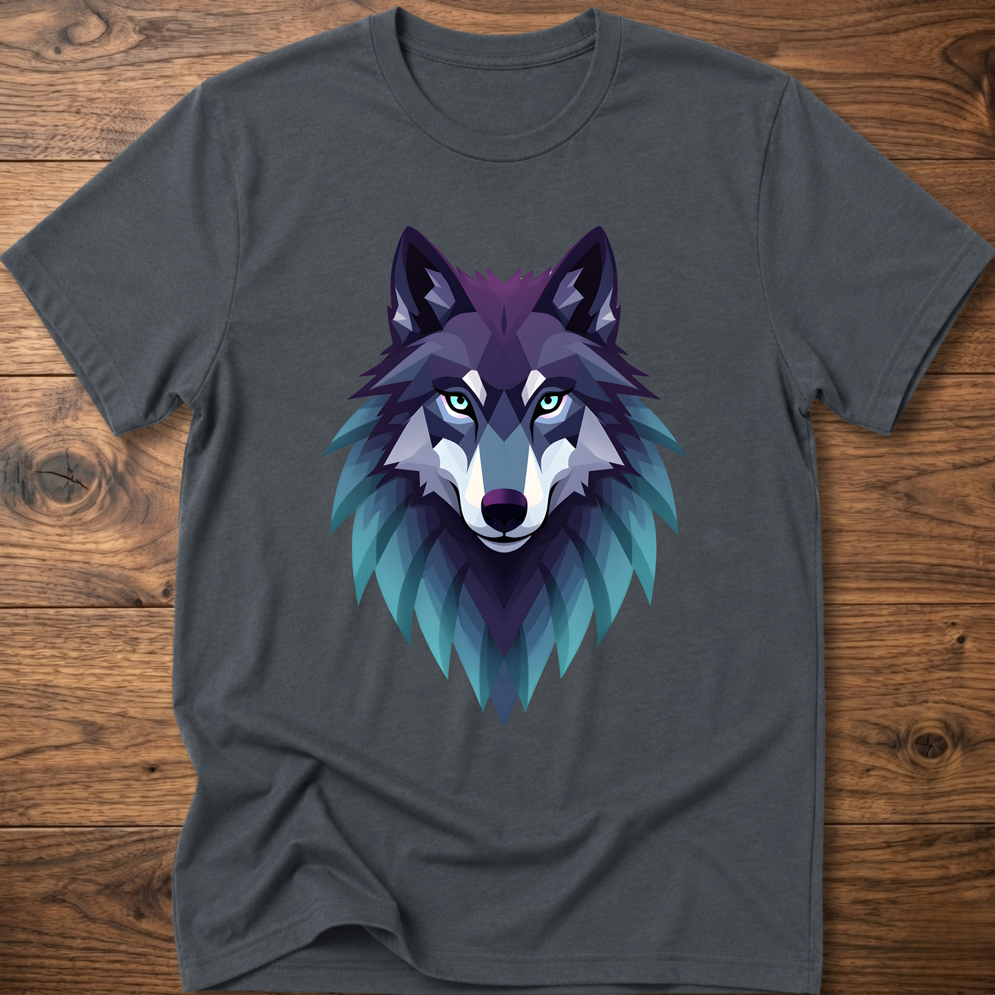 Wolf head graphic T-shirt, dark gray