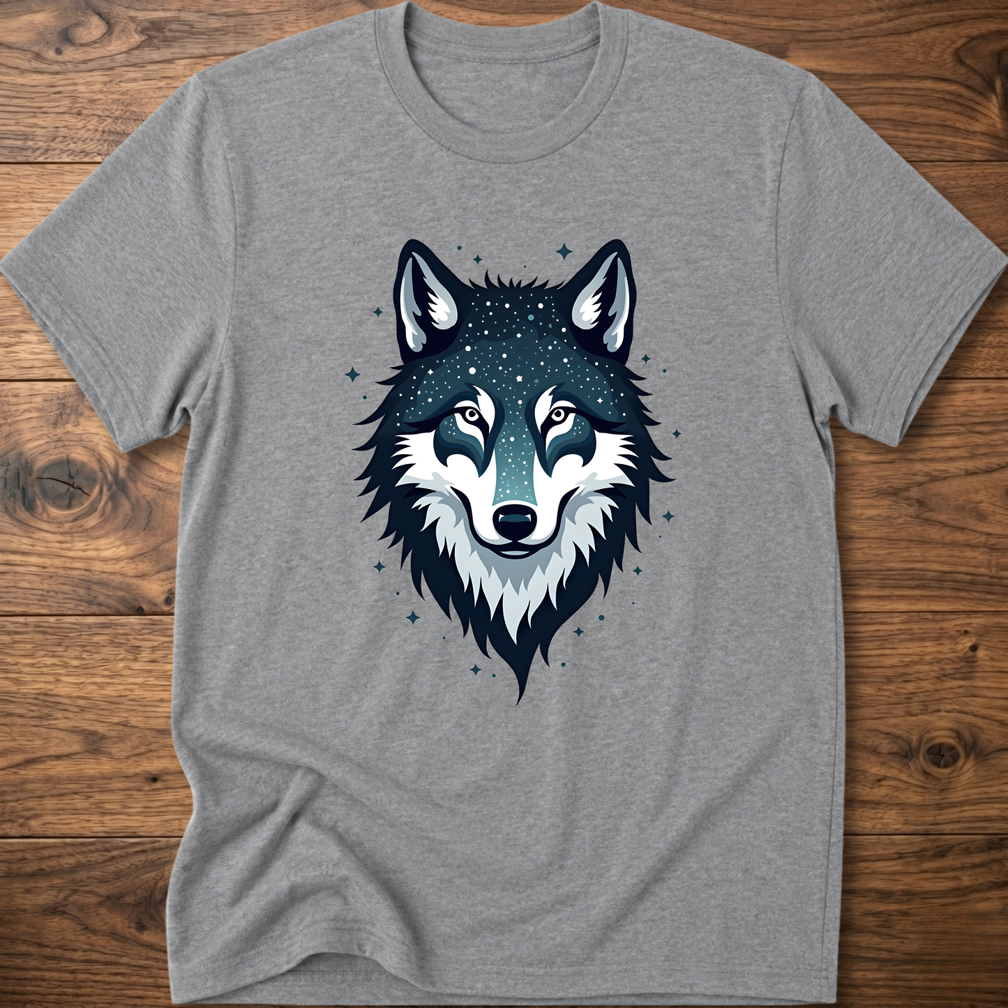 Starry Wolf Head T-Shirt