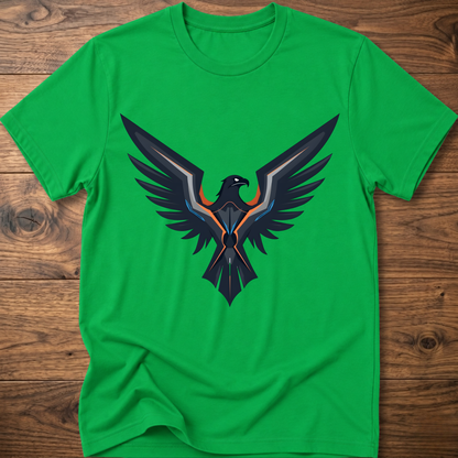 Green eagle graphic crew-neck T-shirt with large front print