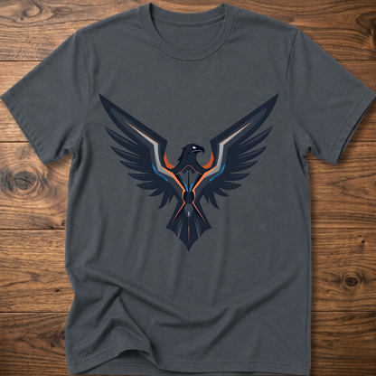 Dark gray eagle graphic crew-neck T-shirt with large front print