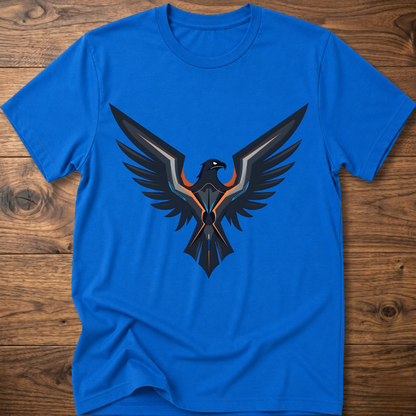 Blue eagle graphic crew-neck T-shirt with large front print