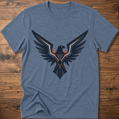 Heather blue eagle graphic crew-neck T-shirt with large front print