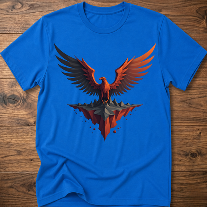 Royal blue t-shirt with colorful eagle graphic on the front