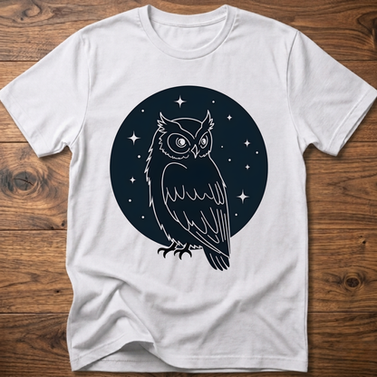 Starry Minimal Owl T-Shirt