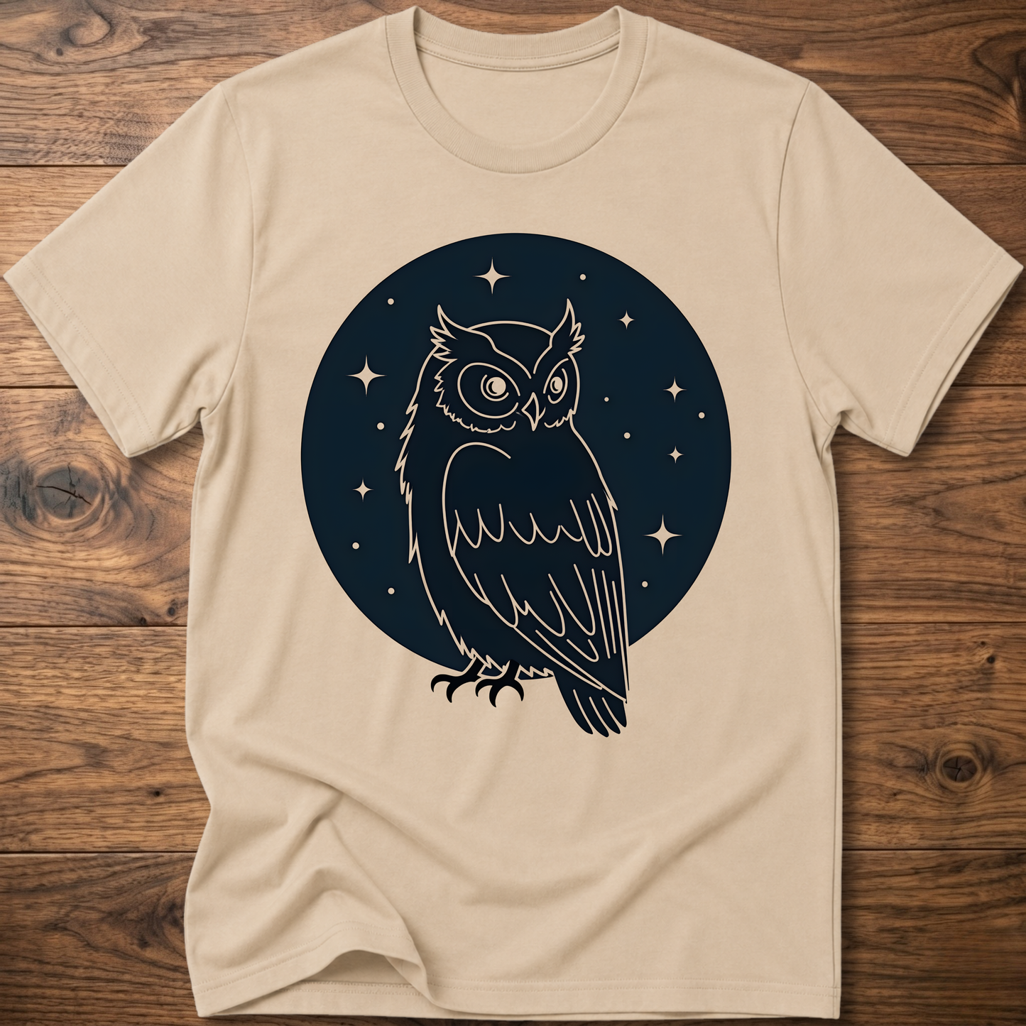 Starry Minimal Owl T-Shirt