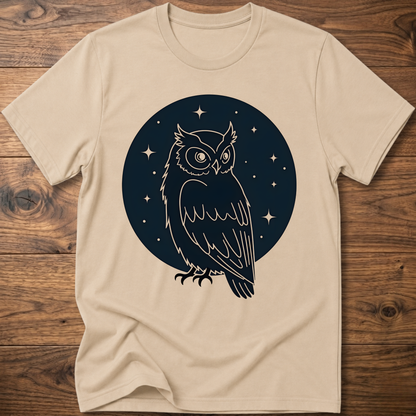Starry Minimal Owl T-Shirt
