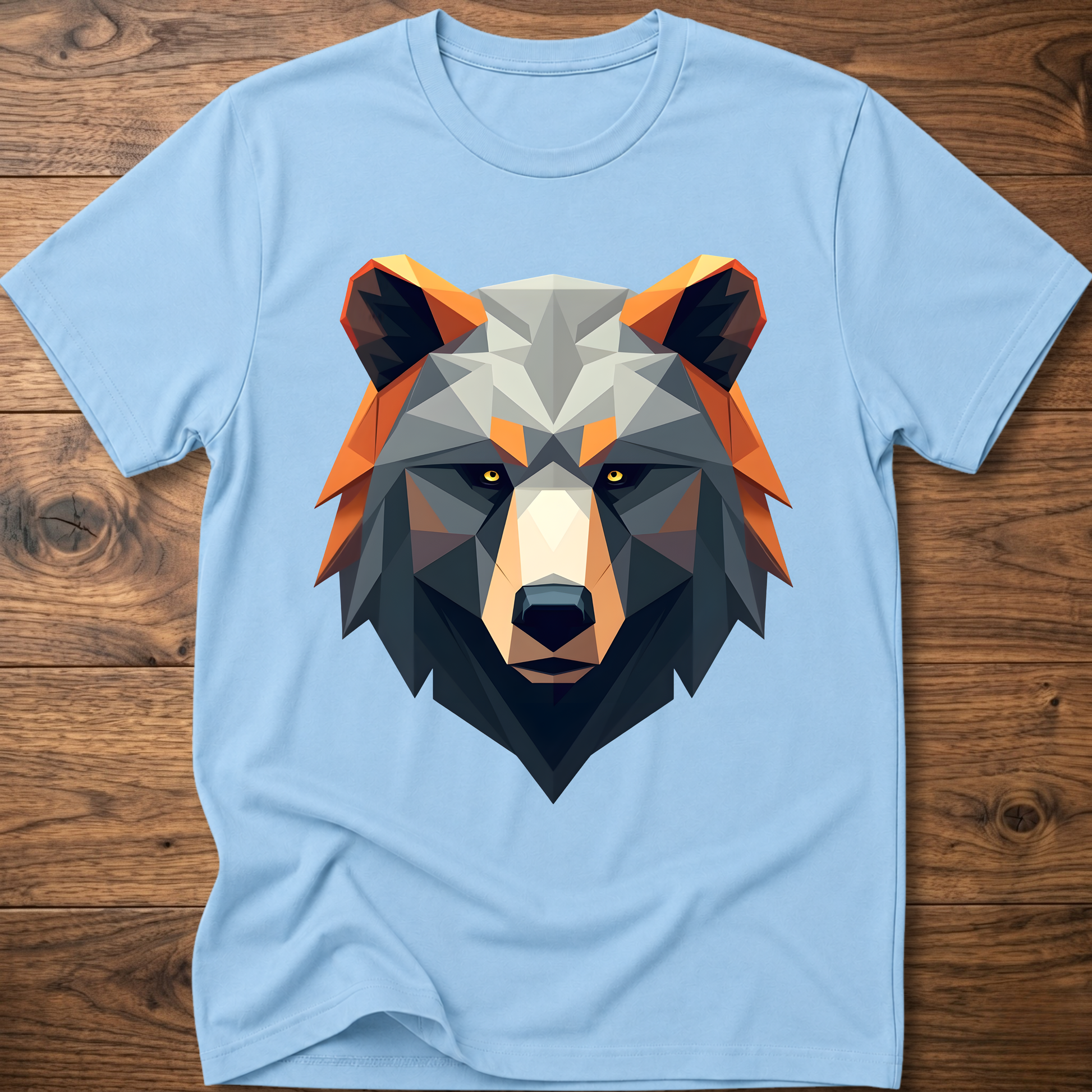 Astro geometric bear T-shirt in light blue with large front graphic