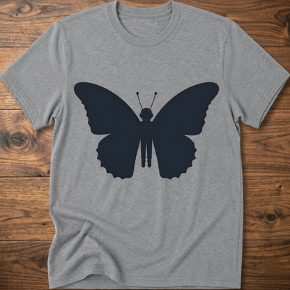 Sport grey crewneck T-shirt with dark blue astronaut butterfly graphic on the front