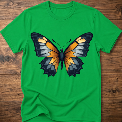 Irish green abstract butterfly T-shirt with colorful wings graphic centered