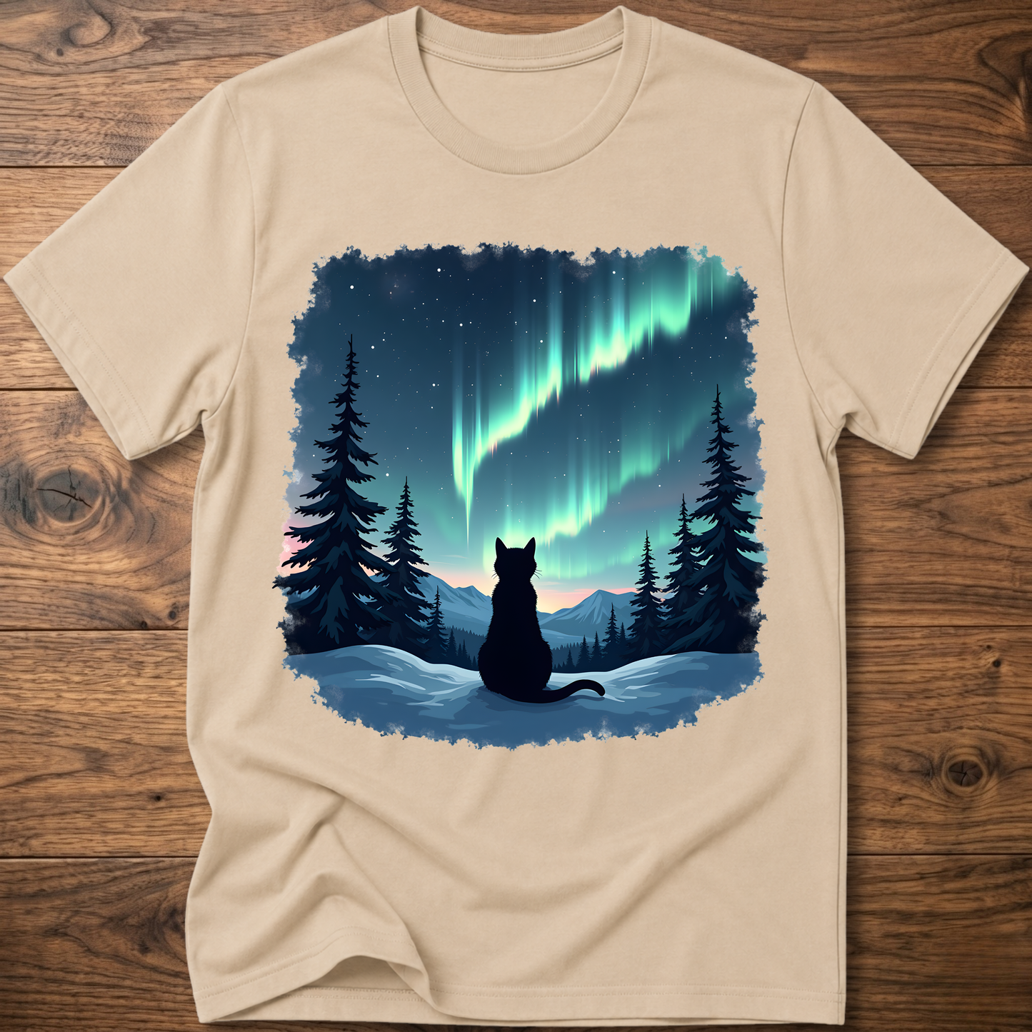 Aurora Night Cat T-Shirt
