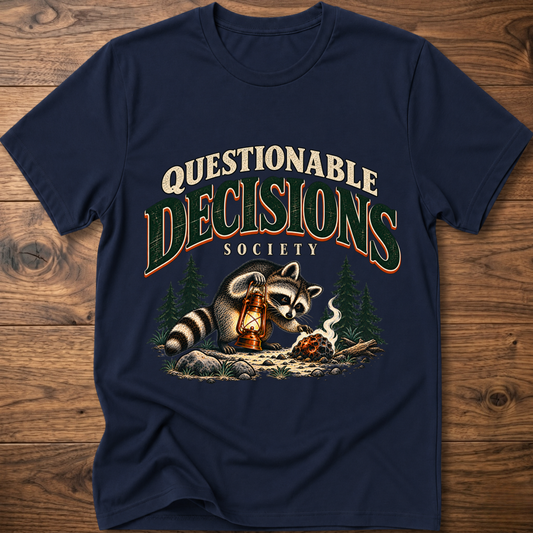 Navy graphic t-shirt with raccoon and lantern front print