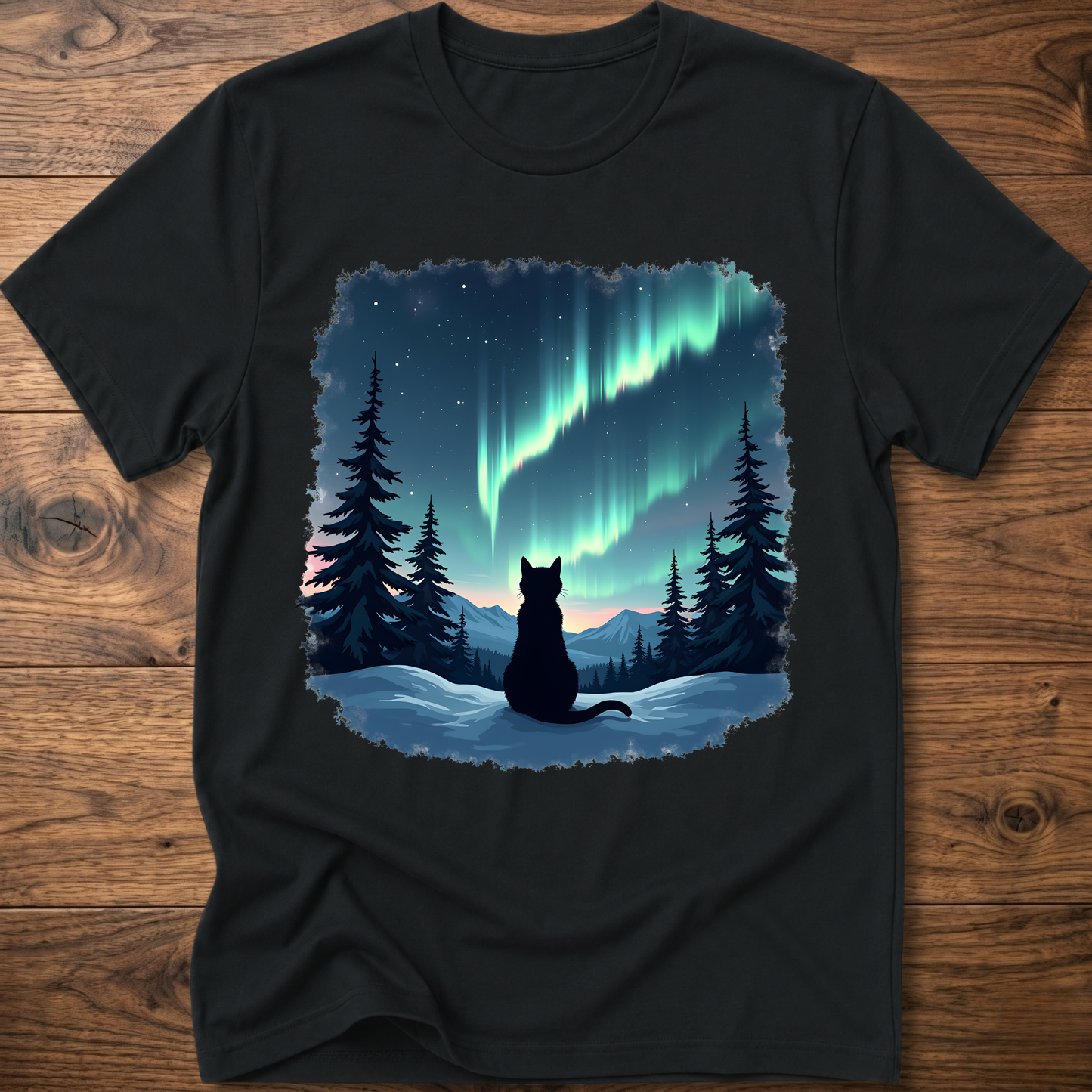 Aurora Night Cat T-Shirt