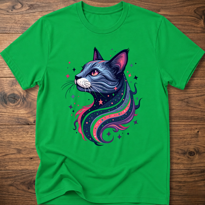 Galactic Geometric Cat T-Shirt