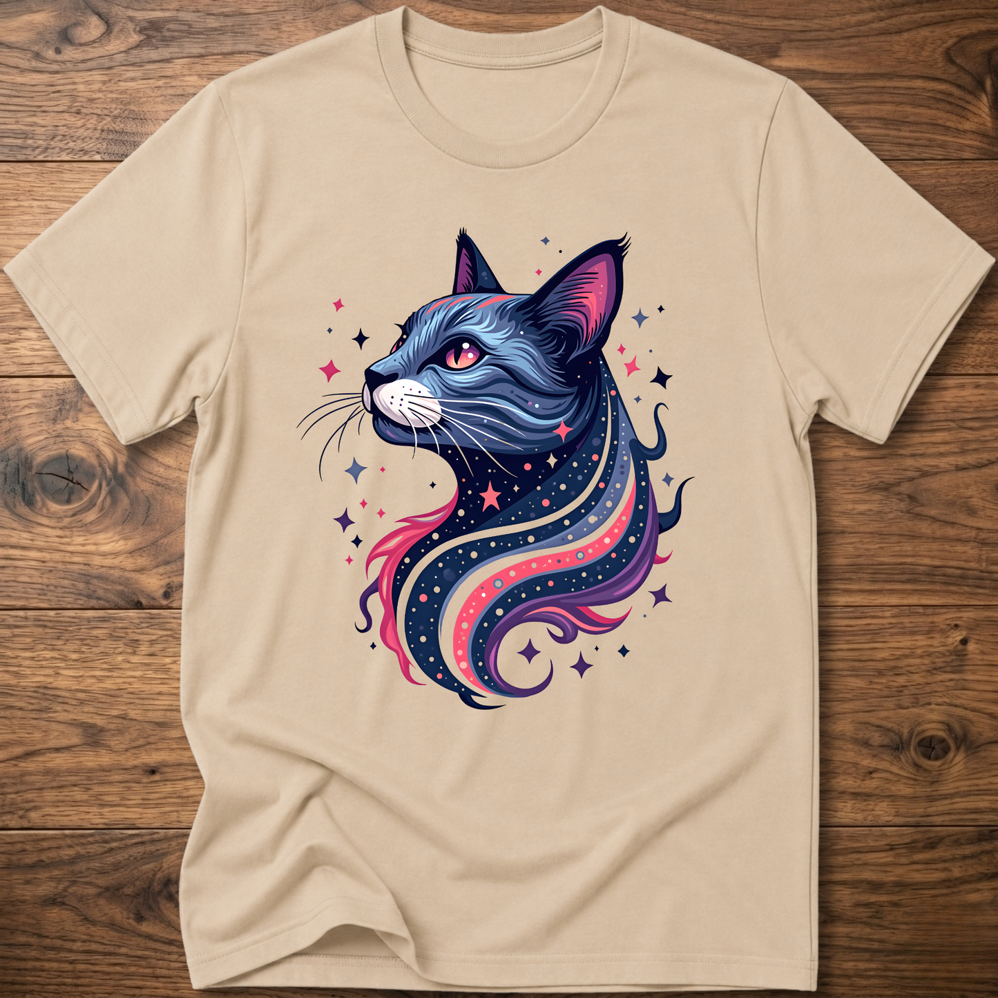 Galactic Geometric Cat T-Shirt