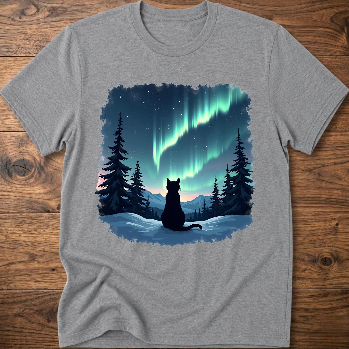 Aurora Night Cat T-Shirt