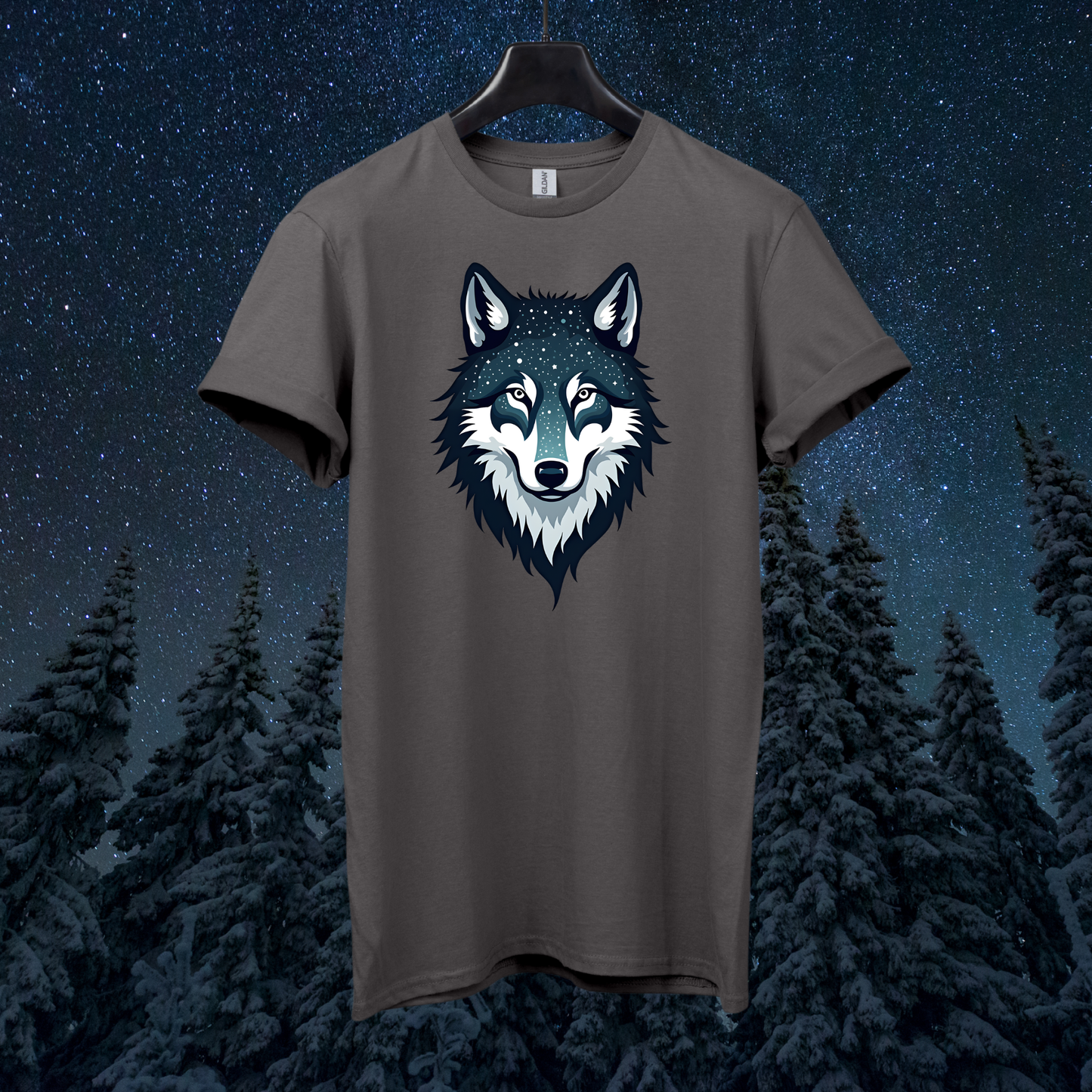 Galactic Geometric Wolf T-Shirt