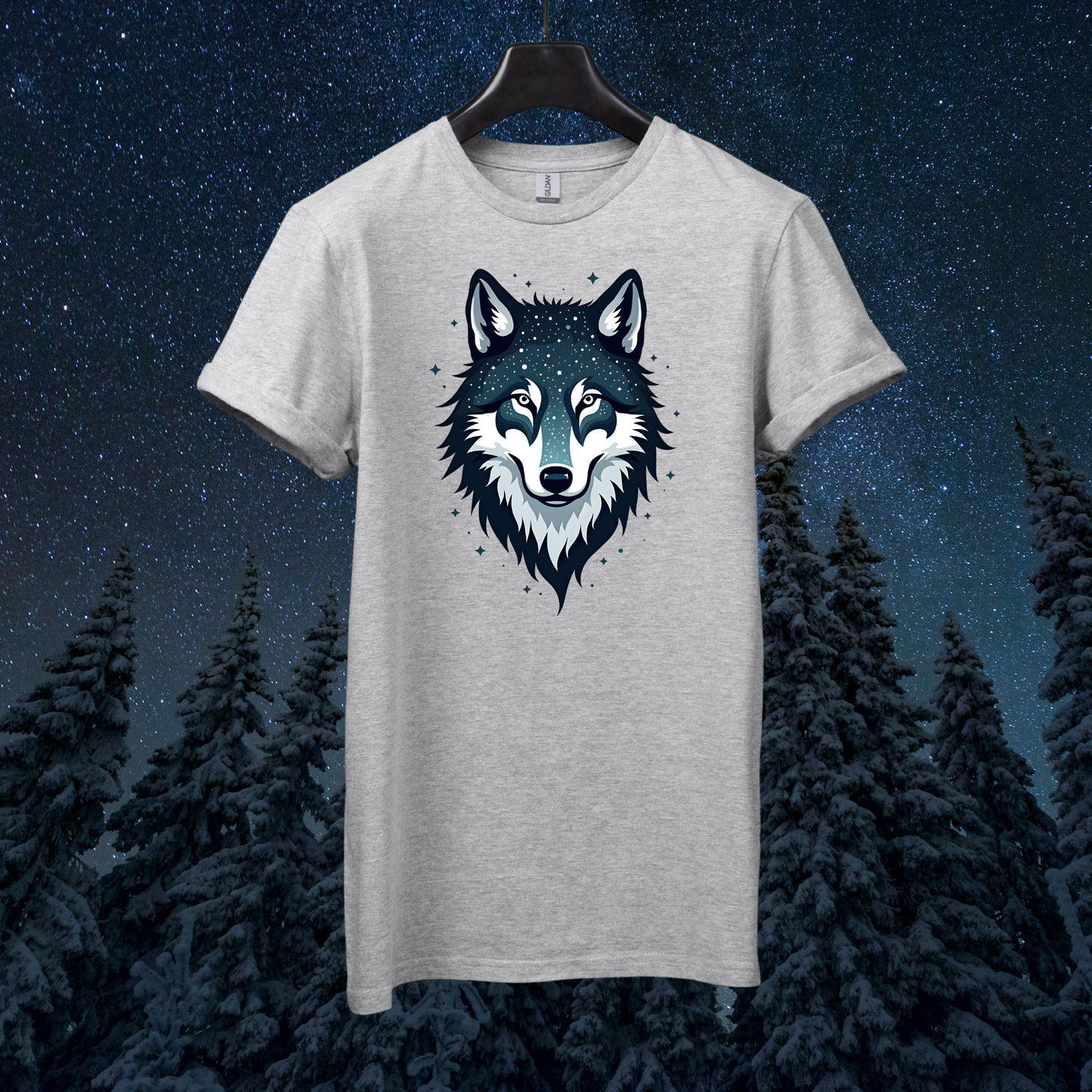 Galactic Geometric Wolf T-Shirt