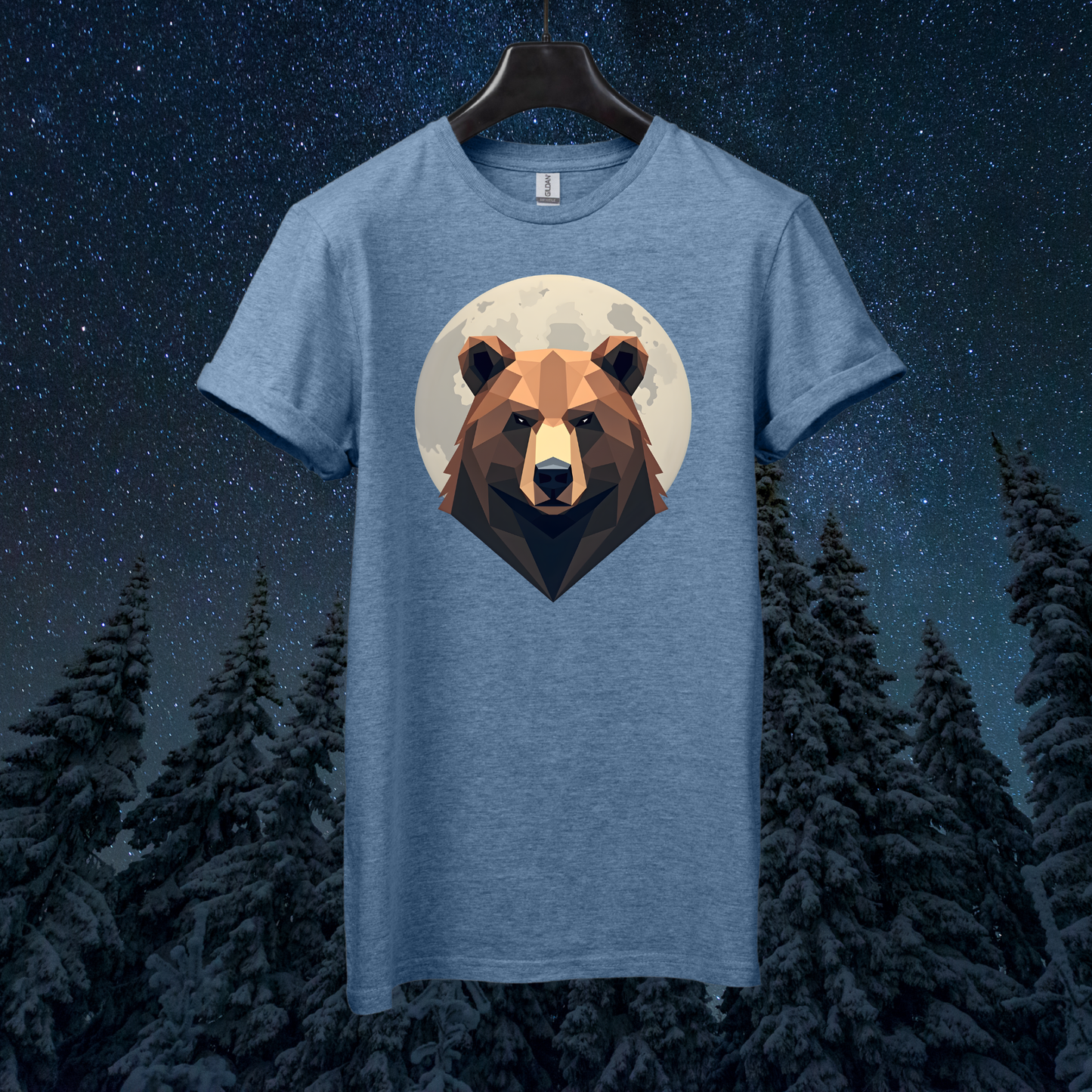Moon Geometric Bear T-Shirt