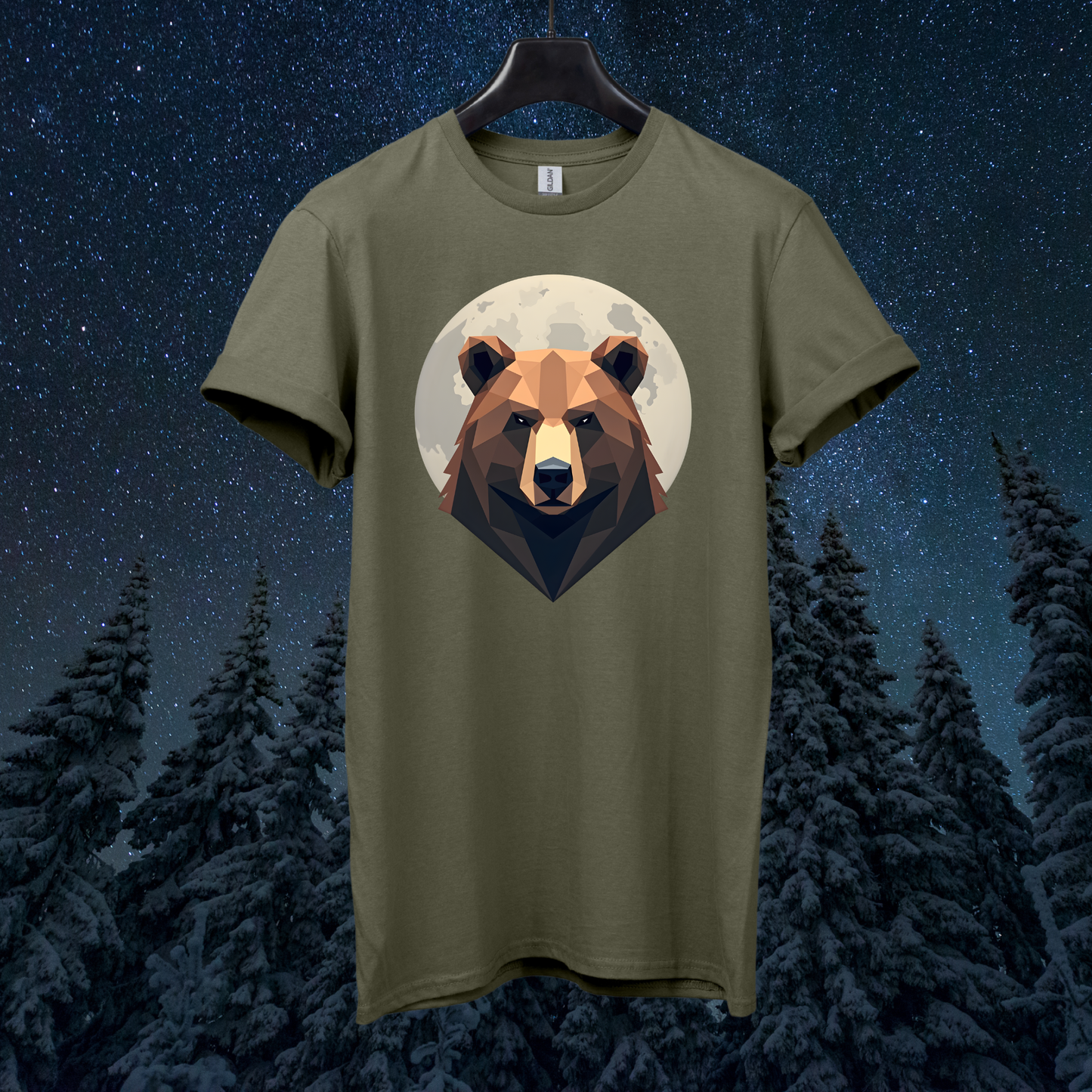 Moon Geometric Bear T-Shirt