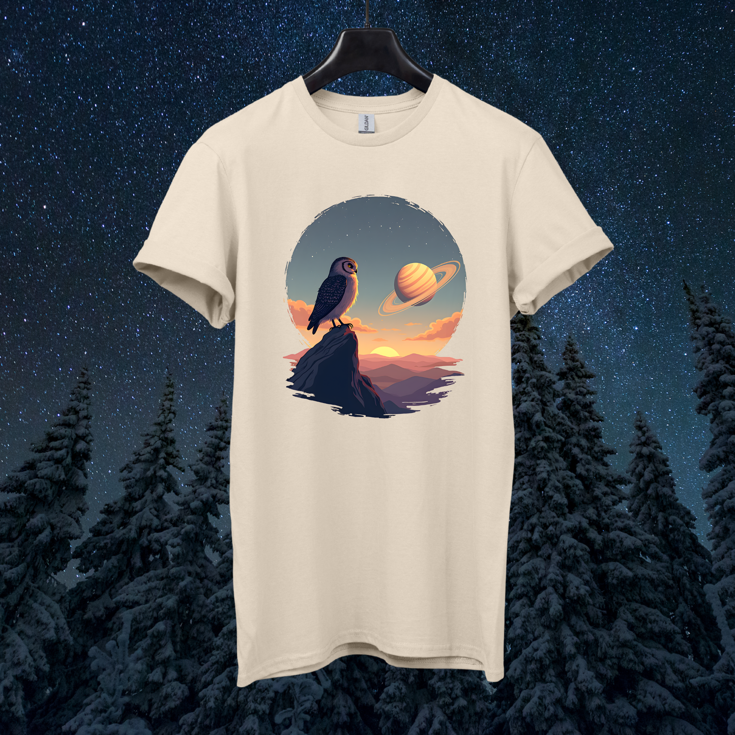 Saturn Sky Owl T-Shirt
