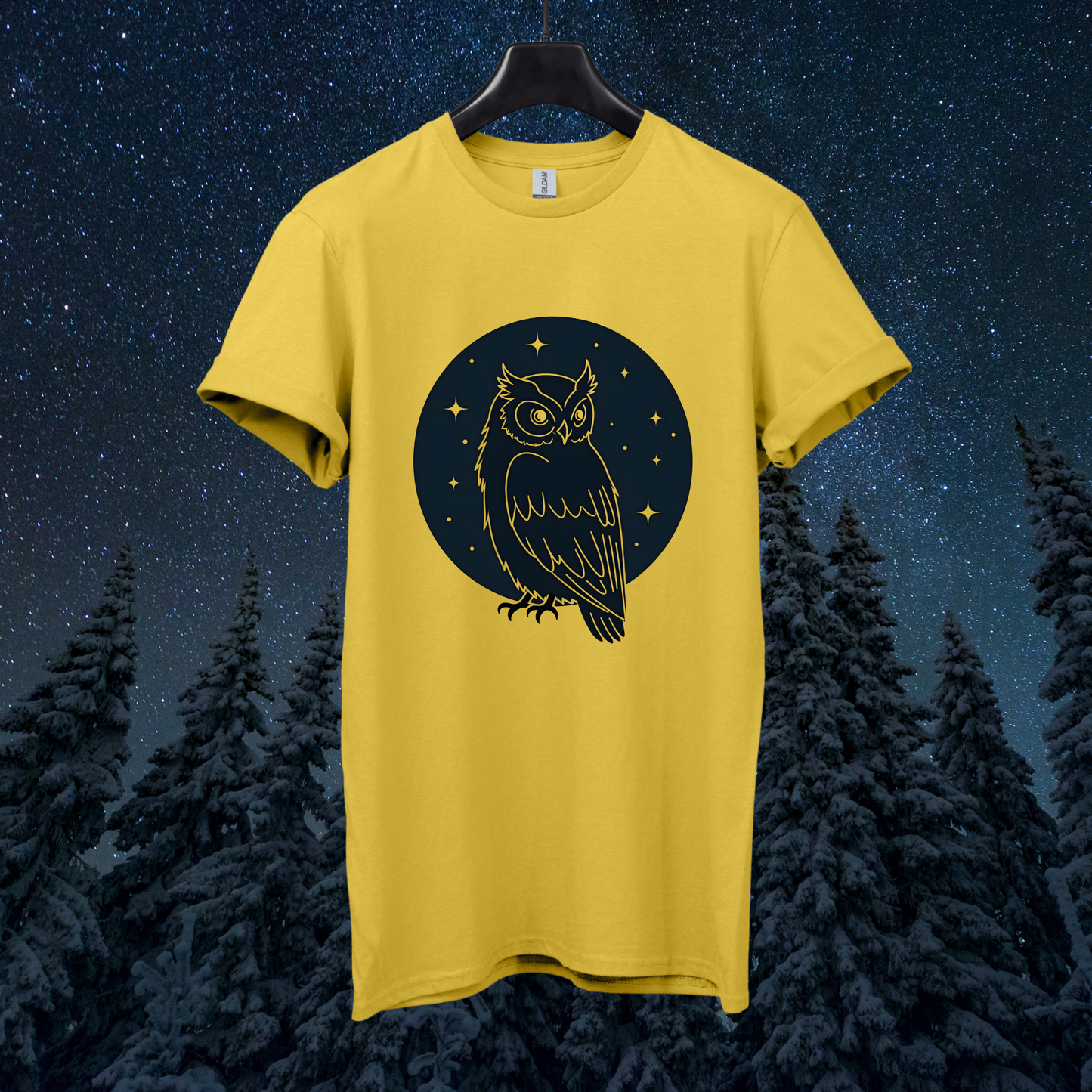 Starry Minimal Owl T-Shirt