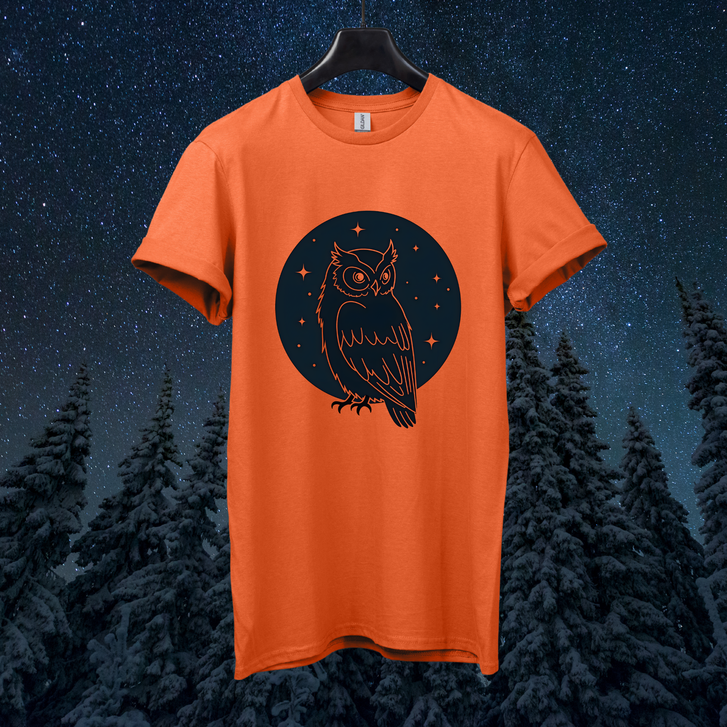 Starry Minimal Owl T-Shirt