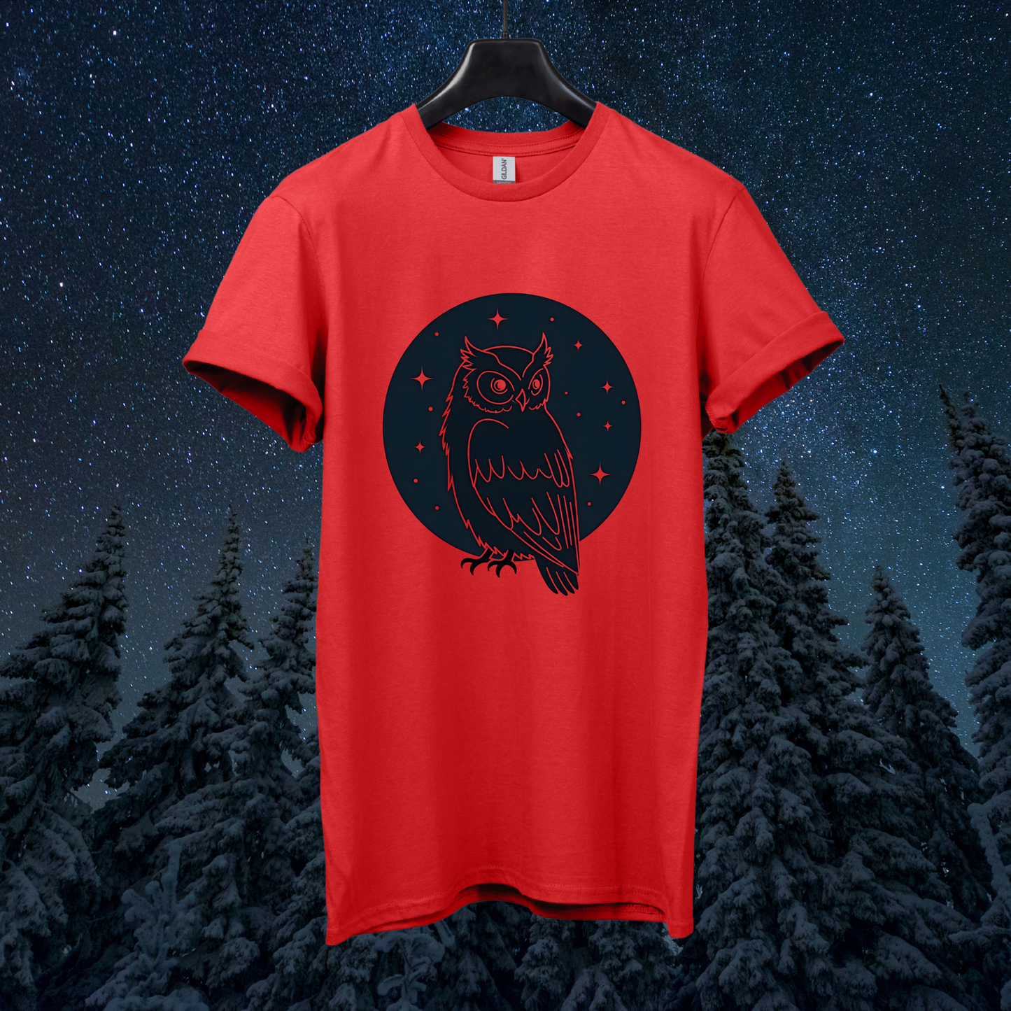 Starry Minimal Owl T-Shirt