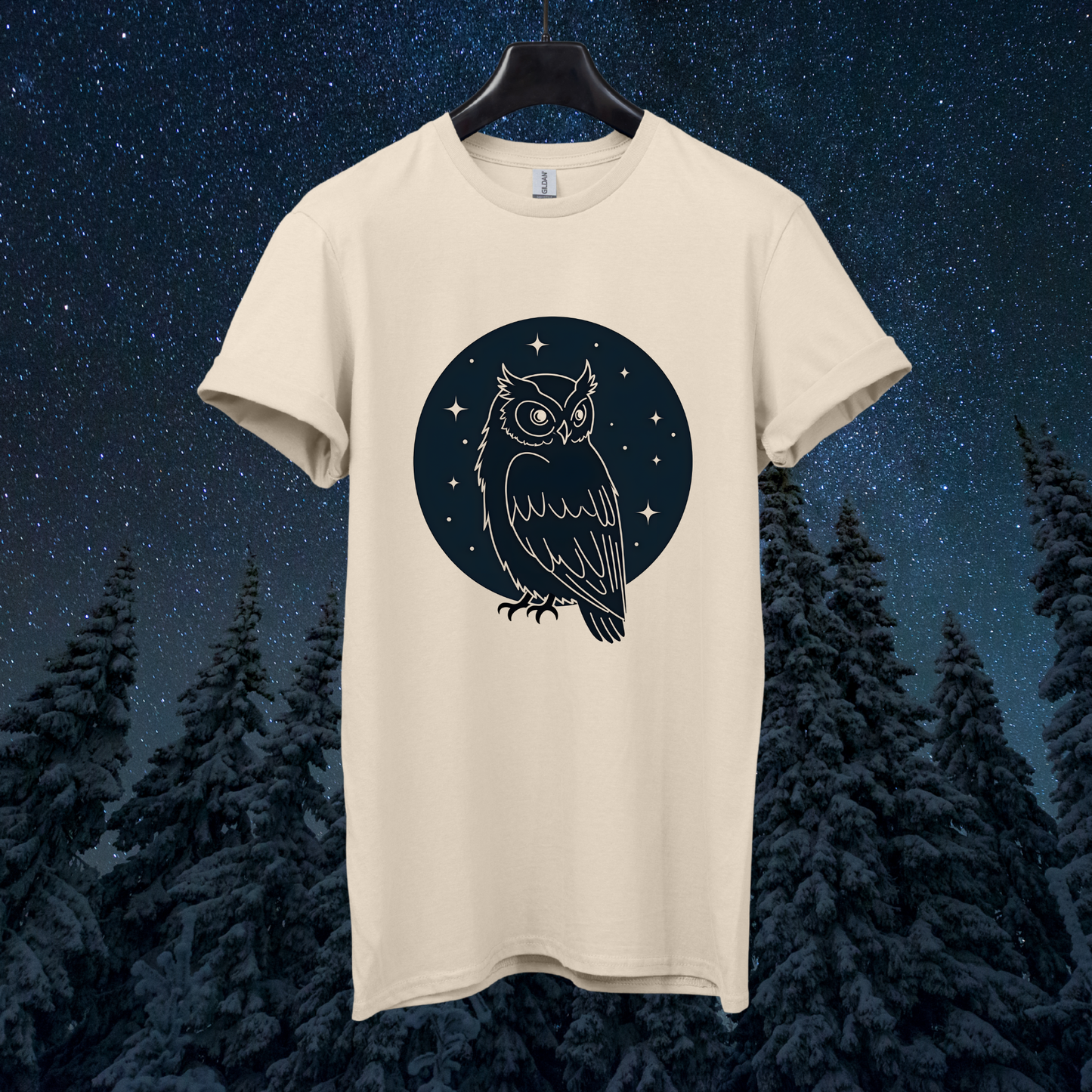 Starry Minimal Owl T-Shirt
