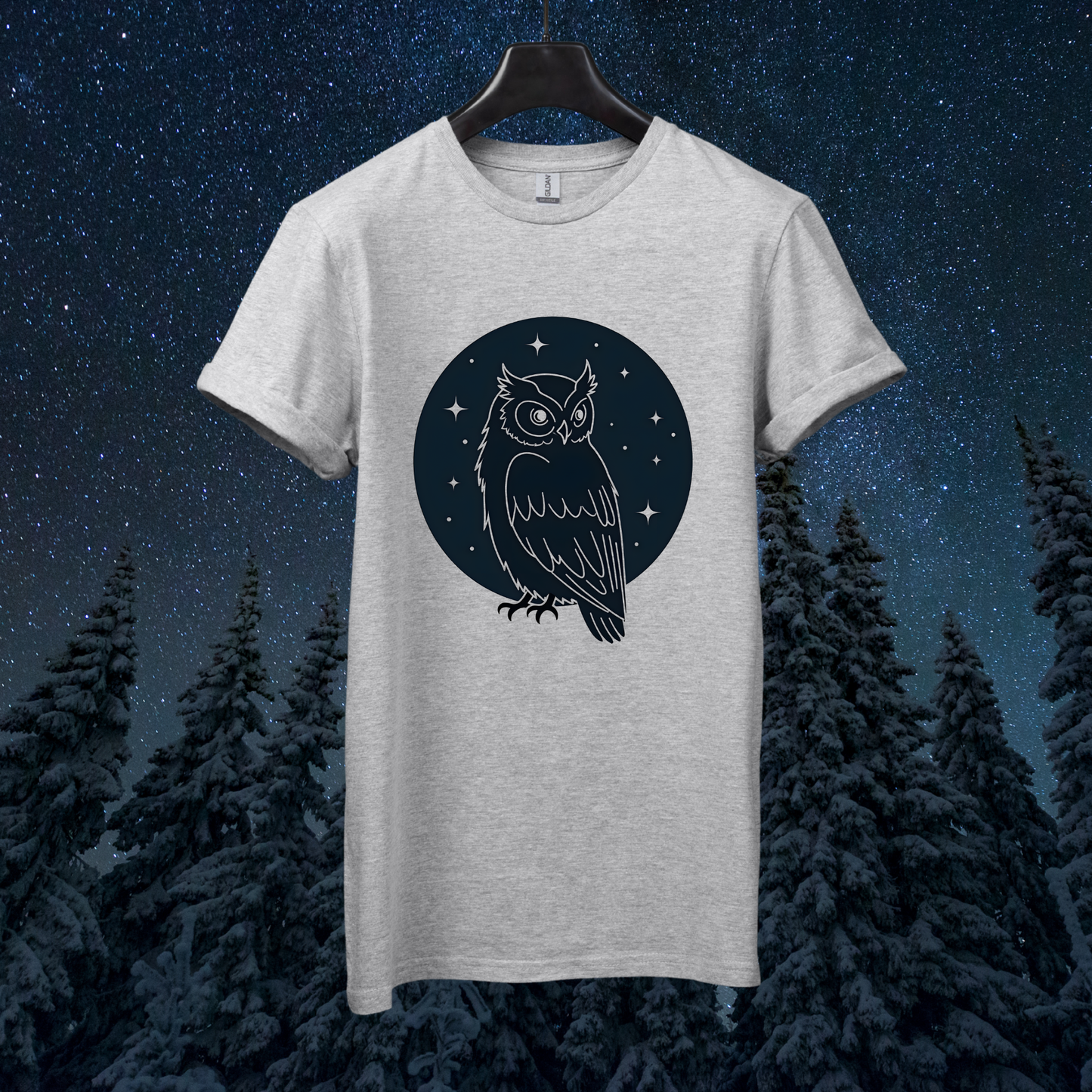 Starry Minimal Owl T-Shirt