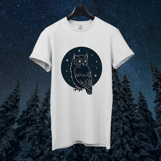 Starry Minimal Owl T-Shirt